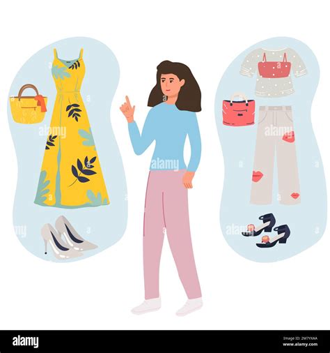 Choosing an outfit Stock Vector Images - Alamy