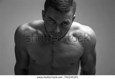 Portrait Strong Athletic Fitness Man Showing Stock Photo 746144245 ...