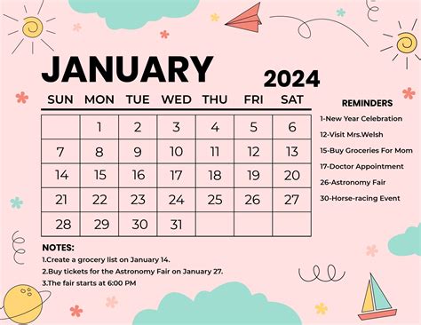 Cute Aesthetic Calendar Design Template in Excel, Google Sheets ...