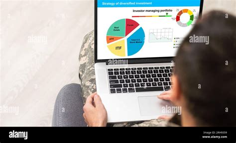 Strategy of diversified investment. Investor managing portfolio. Pie ...