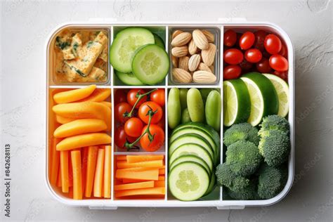 Catering service. Balanced healthy meal ready to eat at work. Food ...