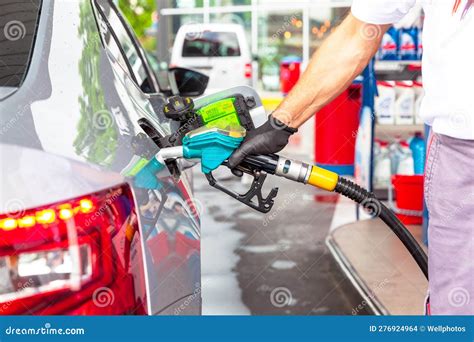 Fill Up a Car with Diesel Fuel at Petrol Station Stock Photo - Image of ...