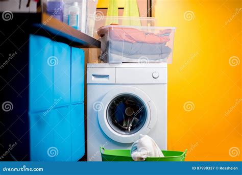 Washing Machine with Clothes Stock Image - Image of colorful, wash ...