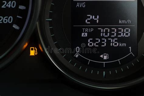 Empty Fuel Warning Light in Car Dashboard. Fuel Pump Icon Stock Image ...