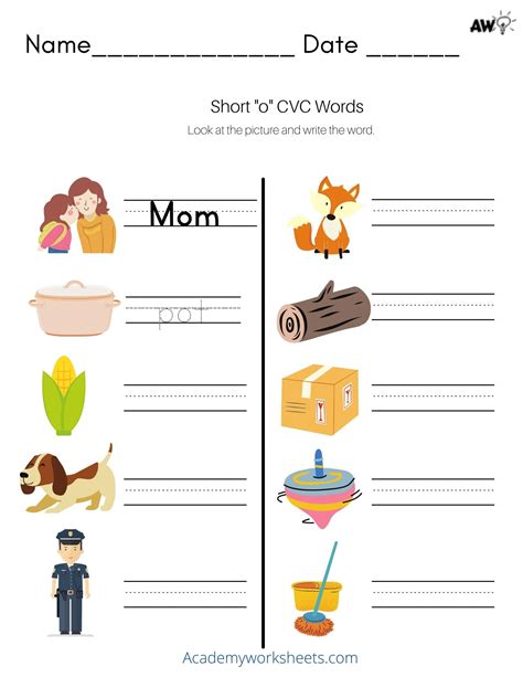 Free Short /o/ Middle Sound Worksheet - Free4Classrooms - Worksheets ...