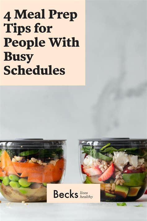 4 meal prep tips for people with busy schedules – Artofit