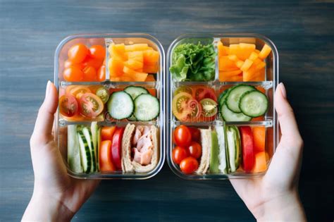 Person Carrying Lunchbox with Meal. Eating Healthy Balanced Lunch at ...
