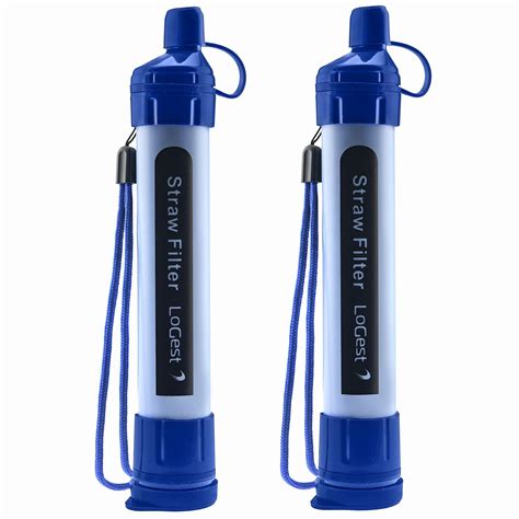 2 Pack Water Filter Straw - Water Purifying Device - Portable Personal Water Filtration Survival ...