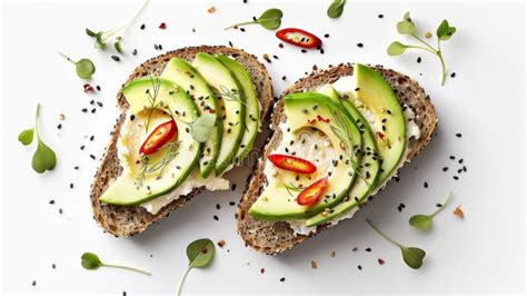 Delicious Avocado Toast on Whole Grain Bread. this Image Showcases ...