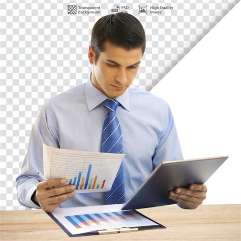 Man reviewing financial charts and documents analyzing business data ...