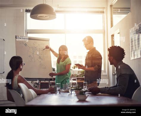 Working, thinking and planning of business team brainstorming ideas for a teamwork project ...