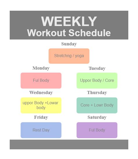 Weekly Workout Schedule | EdrawMax | EdrawMax Templates