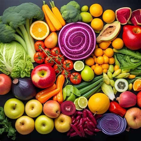 Premium Photo | Colorful Assortment of Fresh Fruits and Vegetables