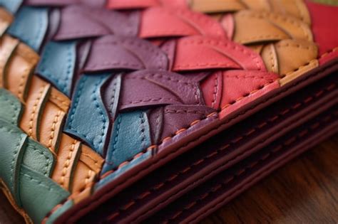 Premium AI Image | Closeup of leather stitching on a handmade wallet created with generative ai