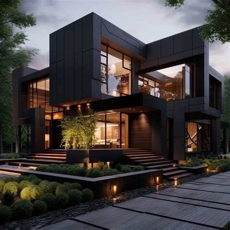 black luxury house | House arch design, Architecture model house ...