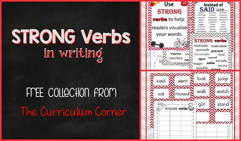STRONG Verbs in Writing - The Curriculum Corner 4-5-6