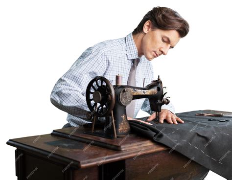 Premium Photo | Tailor at work. confident young tailor sewing clothes ...