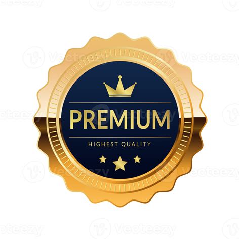 Premium Quality badge With Blue and Gold color 13195635 PNG