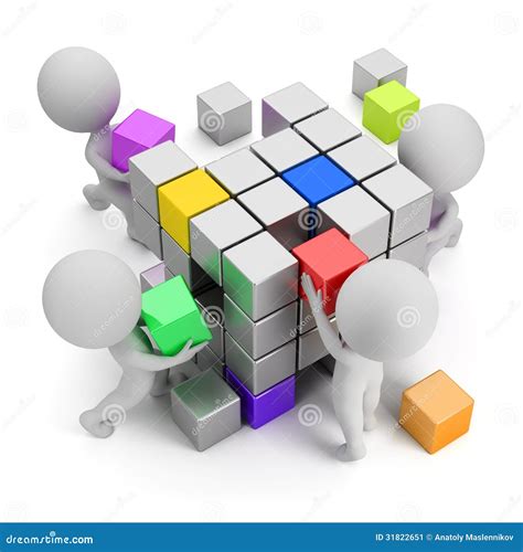 3d Small People - Concept of Creating Stock Illustration - Illustration ...