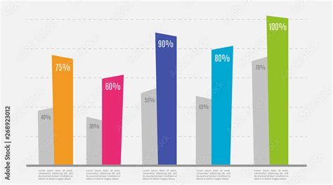 Modern colorful filled chart, graph. Template for diagram, presentation ...
