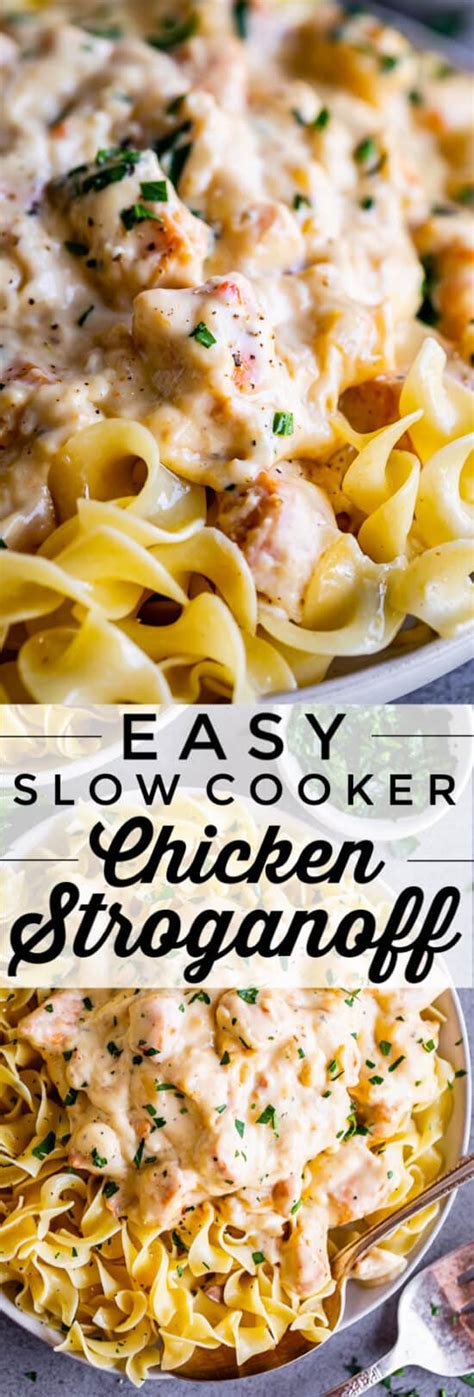 Easy Slow Cooker Chicken Stroganoff - The Food Charlatan