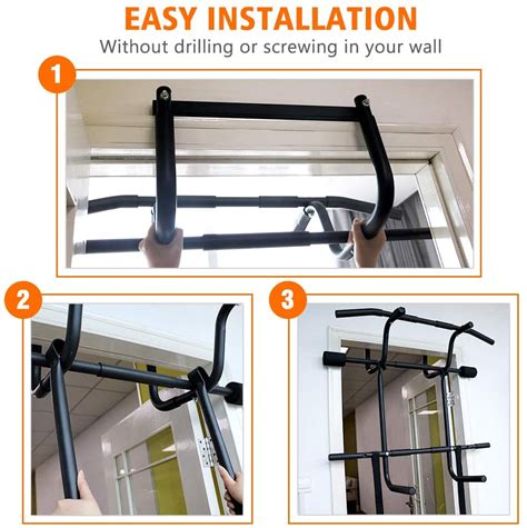 REDLIRO Pull Up Door Bar Chin-Up Doorway Strength Training with Dip...