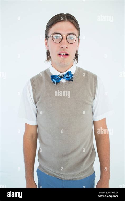 Geeky man looking to camera standing hi-res stock photography and ...