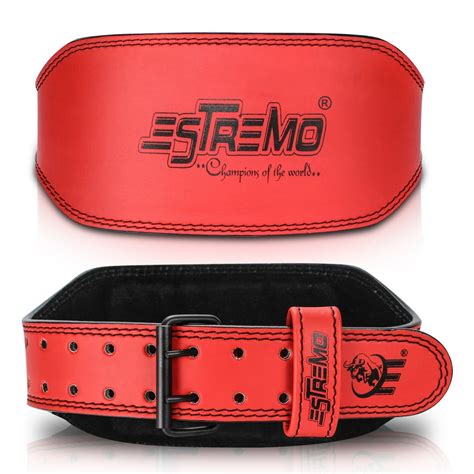 Estremo Fitness - ESTREMO Weightlifting Belt - Genuine Leather 6 inches ...