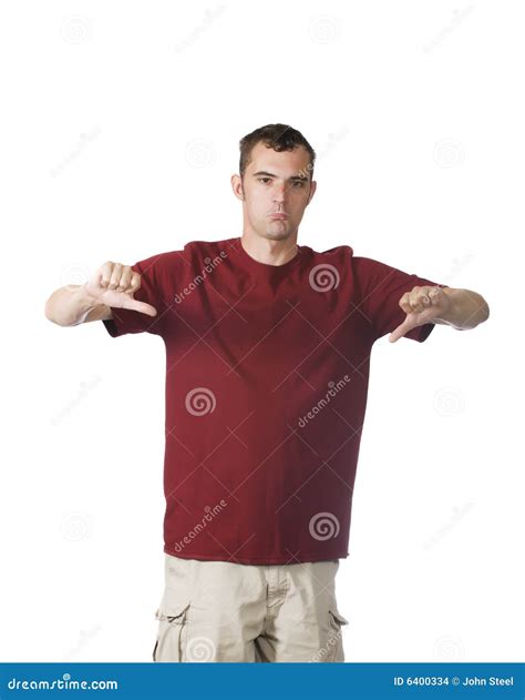 Man with thumbs down stock photo. Image of symbol, young - 6400334