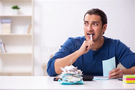 Young Man in Budget Planning Concept Stock Image - Image of credit ...