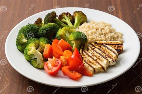 Healthy, Balanced Vegetarian Meal on a Plate Stock Image - Image of ...