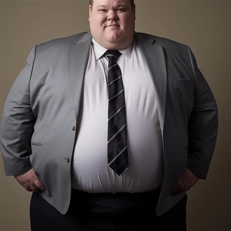 Premium Photo | A fat man in a suit and tie posing for the camera