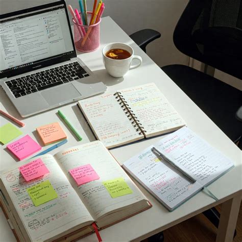 Focused Study Desk Setup - AI Stock Illustration - Illustration of ...