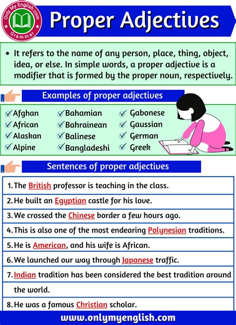Proper Adjectives: Definition, Examples, and List | Adjectives, English ...