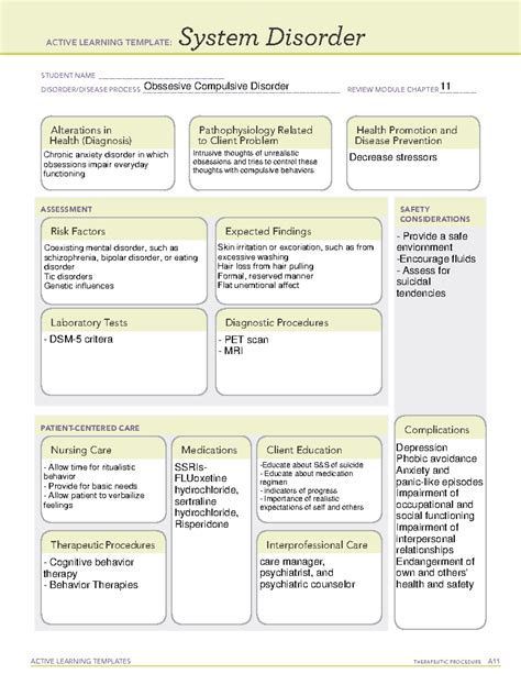 Ocd System Disorder Template