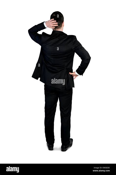 Isolated business man thinking solution Stock Photo - Alamy