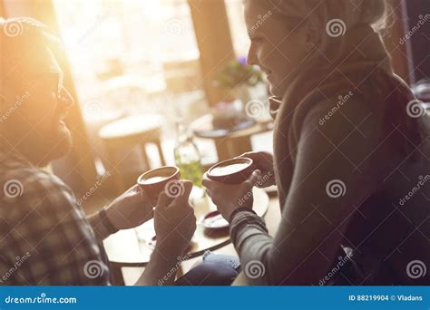 Couple`s morning coffee stock photo. Image of leisure - 88219904
