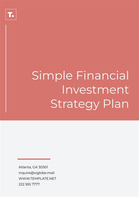 Free One Page Financial Plan Template to Edit Online