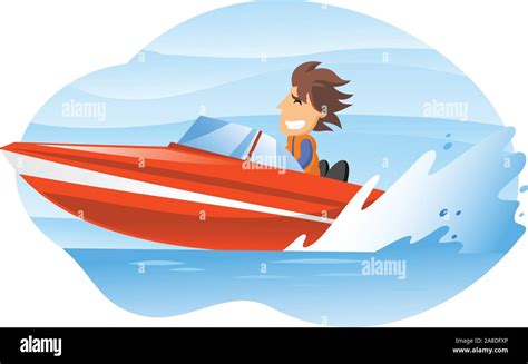 Man driving boat Stock Vector Images - Alamy