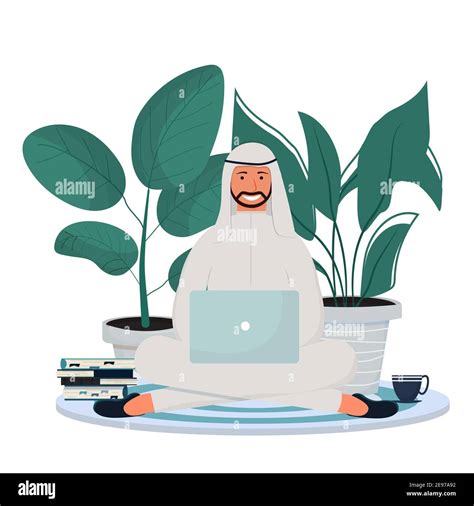 Arab man sitting in Stock Vector Images - Alamy