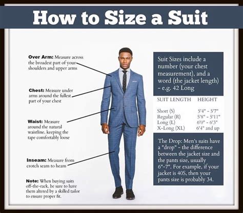 Size Chart For Men's Suit Jacket How To Measure Suit Jacket