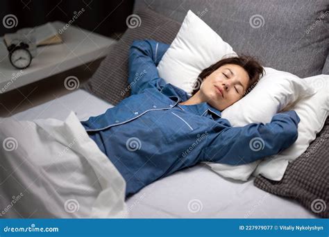 Woman Sleeping Peacefully at Night Stock Image - Image of peaceful ...