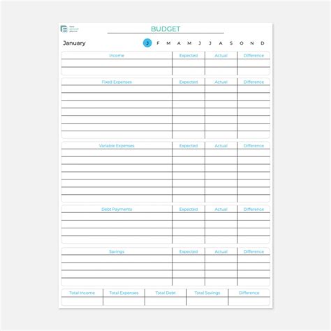 Simple Budget Template Printable