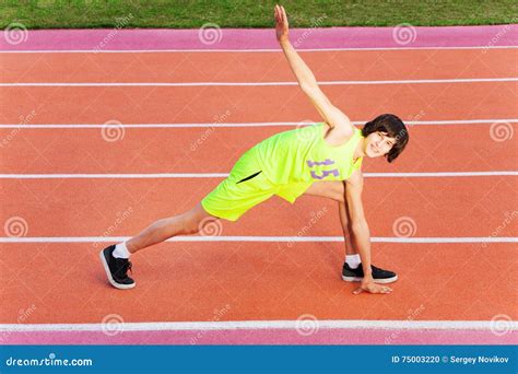 Portrait of Young Athlete Exercising Outdoor Stock Photo - Image of ...