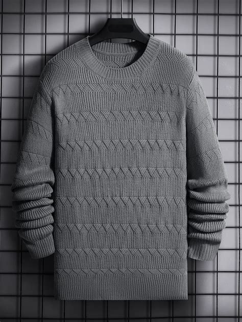 Men Chevron Textured Solid Sweater | Knitwear men, Sweater coat knitting pattern, Solid sweaters