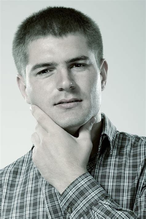 Attractive Man Cheerful Handsome Young Isolated on White Stock Image ...