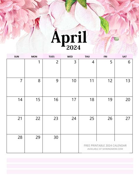 Your Free 2024 Floral Calendar Printable is Here!