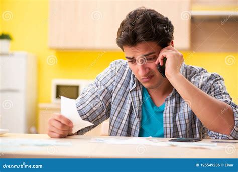 The Young Man Husband in Budget Planning Concept Stock Photo - Image of ...