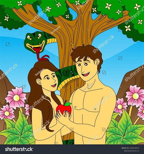 14 Bible Drawing Adam And Eve For Kid Images, Stock Photos, 3D objects, &amp; Vectors | Shutterstock