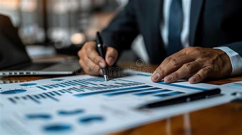 Businessman Analyzing Financial Data Stock Illustration - Illustration ...